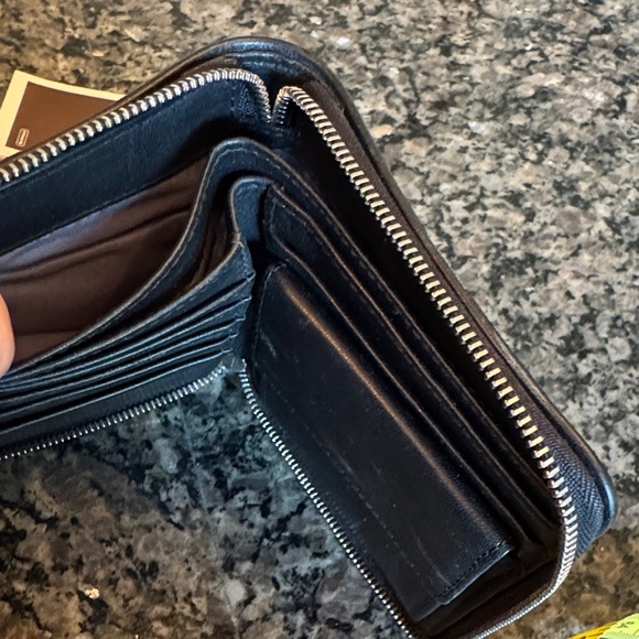 Coach Black and Gray Signature canvas and leather zip around Wallet EUC - Picture 7 of 15